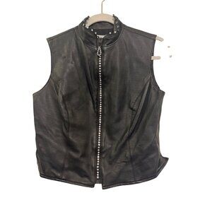 Hobby Horse Womens Black Sleeveless Studded Vest Small Vinyl Blend
